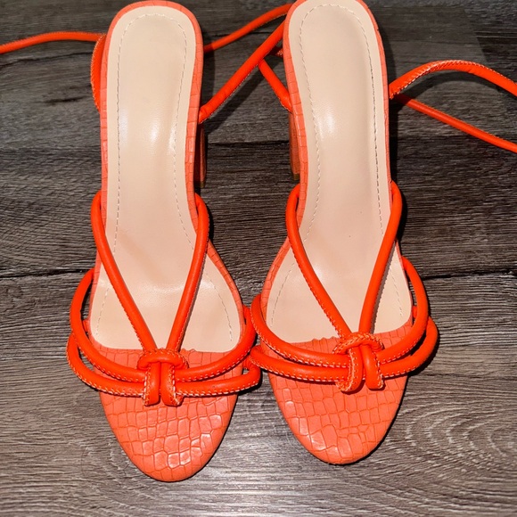 Orange Strappy heels - Picture 2 of 3